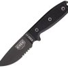 ESEE Model 3 Black Fixed Blade Knife Serrated 1095HC Steel