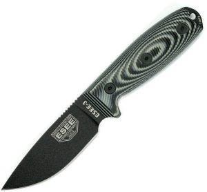 ESEE Model 3 3D Fixed Blade Knife 1095HC Black G10 USA