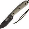 ESEE Model 4 Fixed Blade Knife 4.38" 1095HC Steel Green Micarta