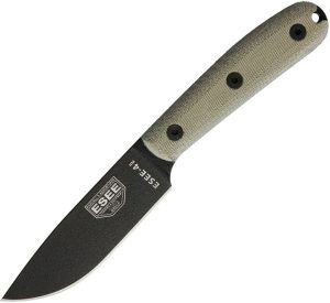 ESEE Model 4 Traditional Drop Point - Green Canvas Micarta