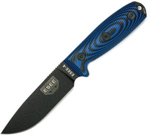ESEE Model 4 3D Fixed Blade Knife 1095HC Steel Blue G10