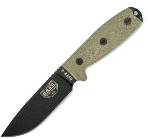 ESEE Model 4 Fixed Blade Knife 1095HC Steel Canvas Micarta