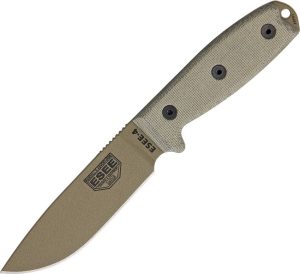 ESEE Model 4 Fixed Blade Knife 4.5" Dark Earth 1095HC Steel