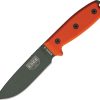 ESEE Model 4 Plain Edge Fixed Blade Knife 1095HC Steel Orange G10