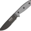 ESEE Model 4 Stainless Serrated Fixed Blade Knife 440C Black