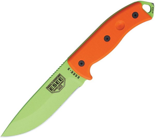 ESEE Model 5 Fixed Blade Knife 5.25" Venom Green 1095HC Steel
