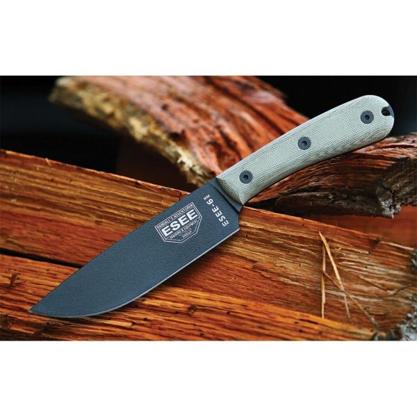 ESEE Model 6 Traditional Fixed Blade Knife 6" 1095HC Black