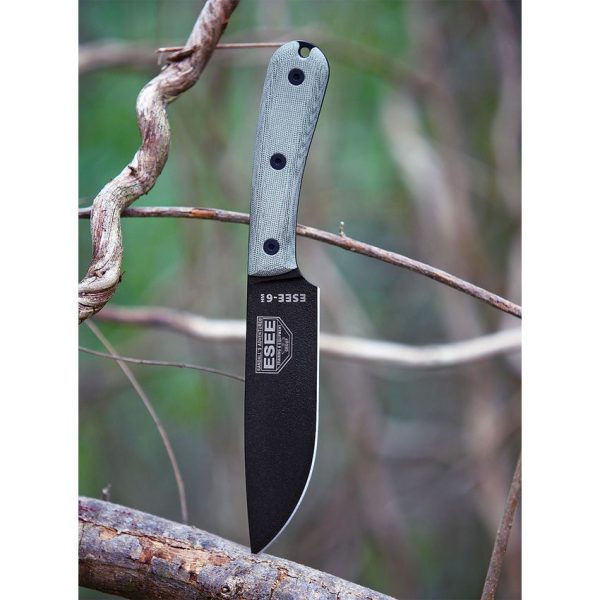 ESEE Model 6 Traditional Fixed Blade Knife 6" 1095HC Black