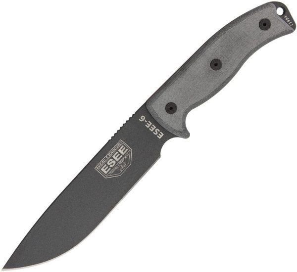 ESEE Model 6 Tactical Fixed Blade 5.75" 1095HC Gunsmoke Gray