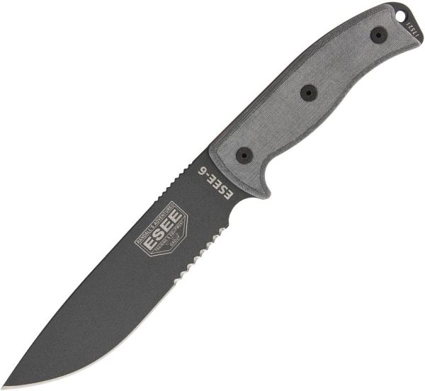 ESEE Model 6 Serrated 5.75" 1095HC Fixed Blade Tactical Knife