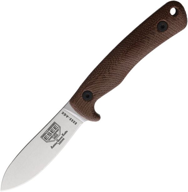 ESEE Ashley Emerson Game Knife S35VN Fixed Blade Brown Micarta