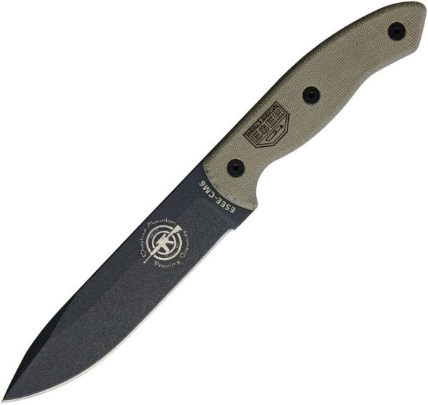 ESEE CM6 Combat Tactical Fixed Blade 1095HC Steel Green Micarta
