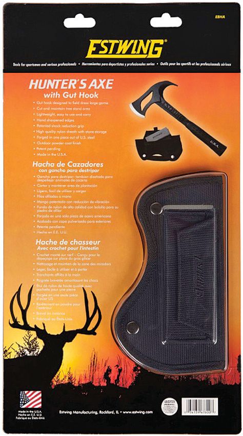 Estwing Hunters Axe Guthook 14" Forged One-Piece Black