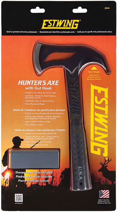 Estwing Hunters Axe Guthook 14" Forged One-Piece Black