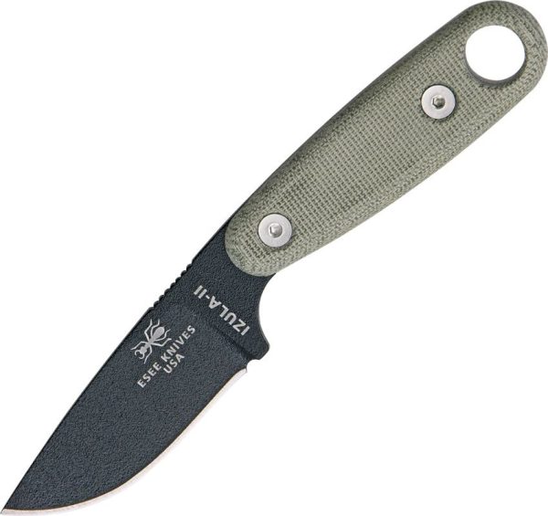 ESEE Izula II Black Fixed Blade Knife 1095HC Steel Kit