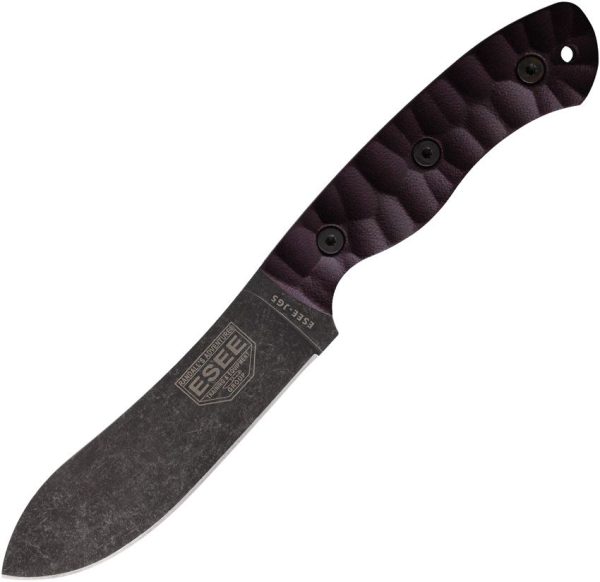 ESEE JG5 Fixed Blade Burgundy Linen 1095HC Steel Knife