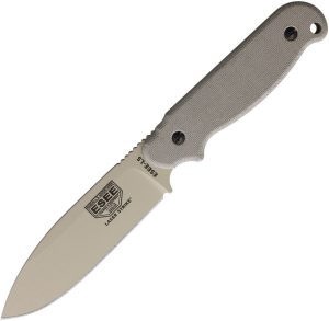 ESEE Laser Strike Fixed Blade 1095HC Desert Tan Survival Knife