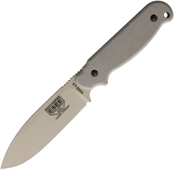 ESEE Laser Strike Fixed Blade 1095HC Desert Tan Survival Knife