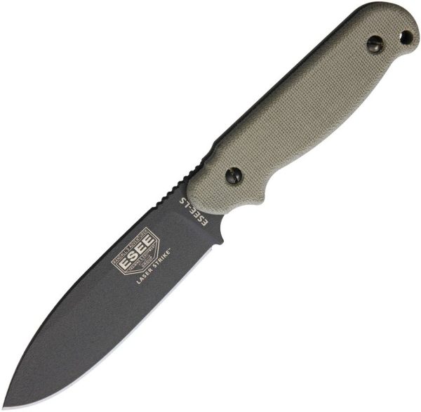 ESEE Laser Strike Gunsmoke 1095HC Fixed Blade Knife USA
