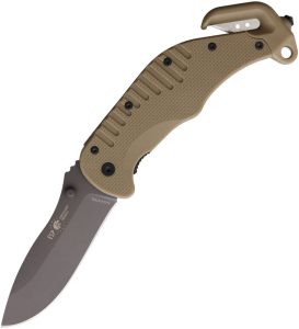 ESPEKK01.jpg Euro Security Rescue Linerlock Tan Folding Knife AUS-8
