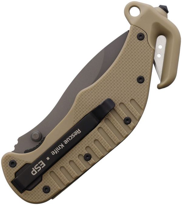 ESPEKK01_add_01.jpg Euro Security Rescue Linerlock Tan Folding Knife AUS-8