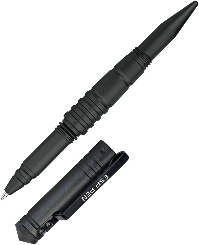 EURO SECURITY PRODUCTS Tactical Pen 6.25" Black Aluminum w/ Glass Breaker