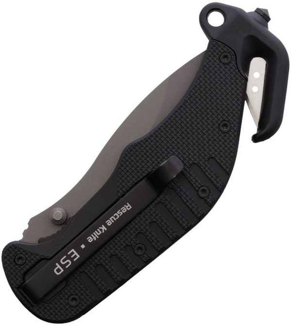 ESPRK01_add_01.jpg Euro Security Rescue Linerlock Black Folding Knife AUS-8 Glass Breaker