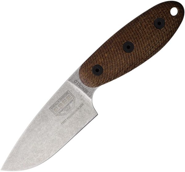 ESEE Sencillo Fixed Blade A2 Steel Knife Brown Micarta