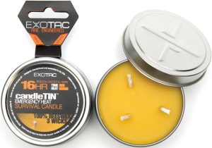 Exotac candleTIN Emergency Hot Burn Large Beeswax