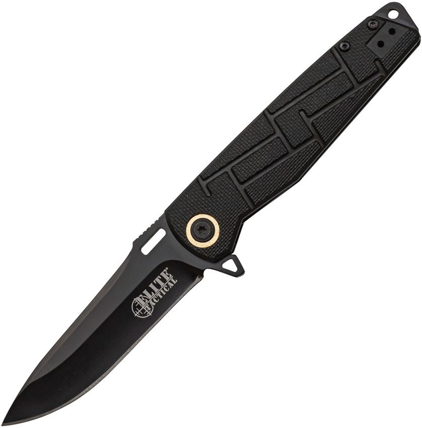 Elite Tactical 3.5" Black 8Cr13MoV Linerlock Folding Knife