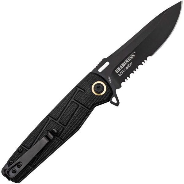 Elite Tactical Tactical Linerlock Black Serrated