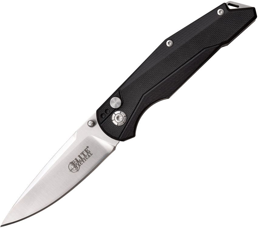 ETFDR007.jpg Elite Tactical Cruiser Button Lock Folding Knife 3" D2 Black G10