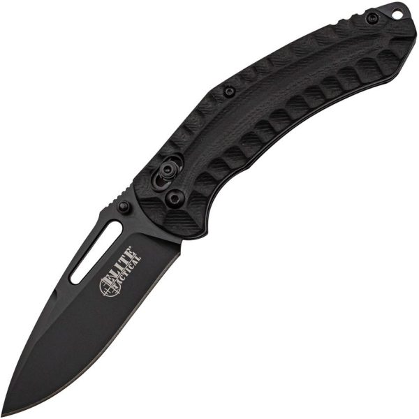 Elite Tactical Pyrodex Rapid Lock Black G10 Folding Knife