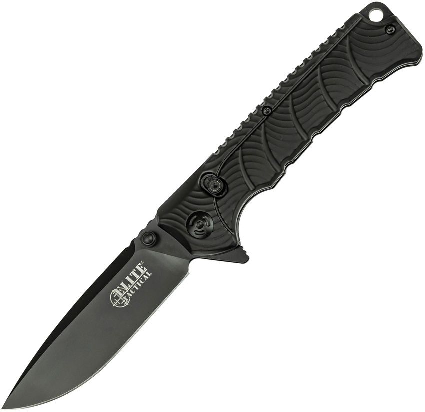 Elite Tactical Backdraft Folding Knife 3.5" Black 8Cr13MoV