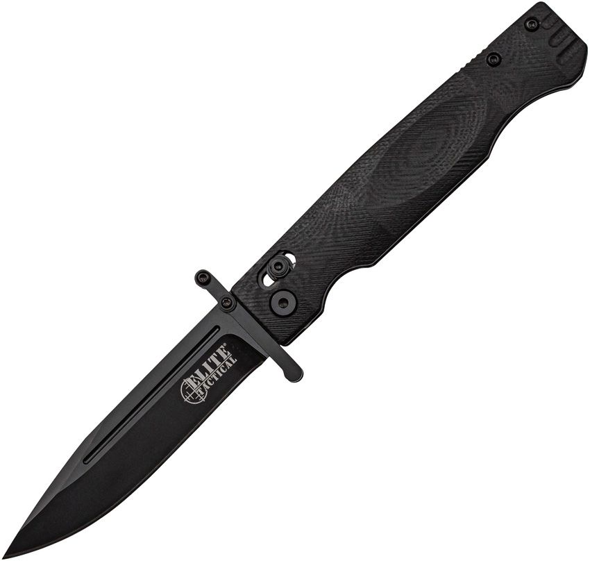 Elite Tactical Guardsman Rapid Lock Folding Knife 3.75" Black