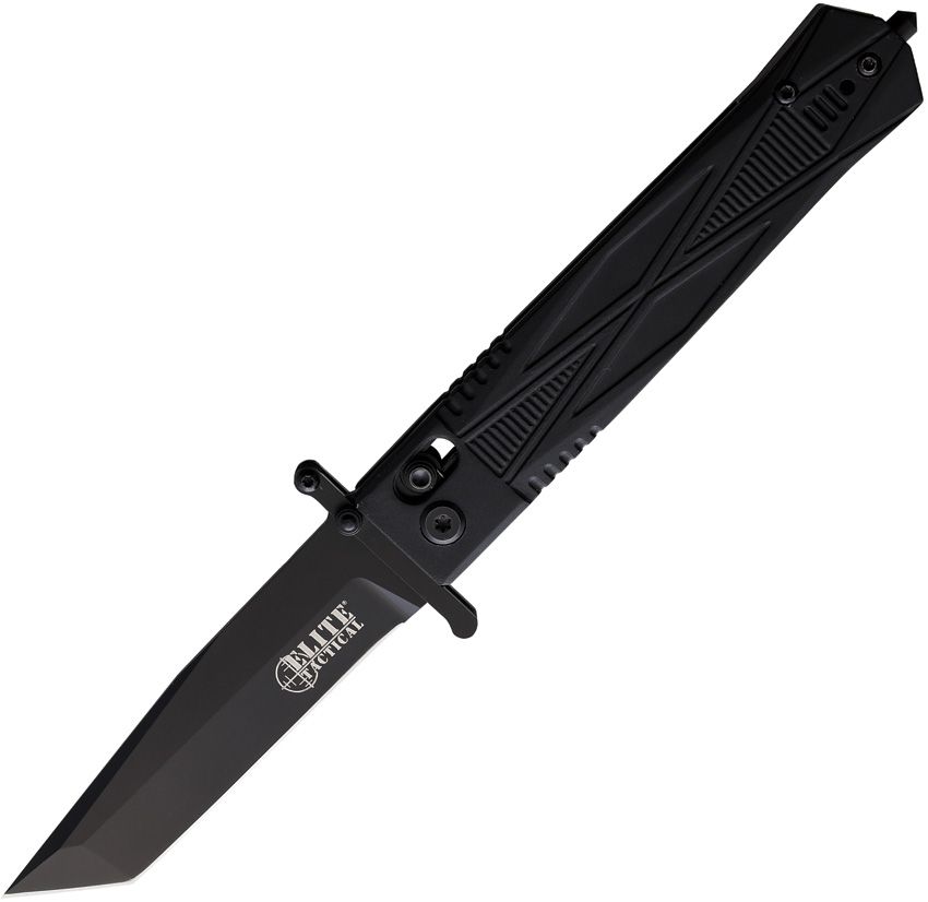 Elite Tactical Guardsman Axis Lock Folding Knife 3.75" D2 Black