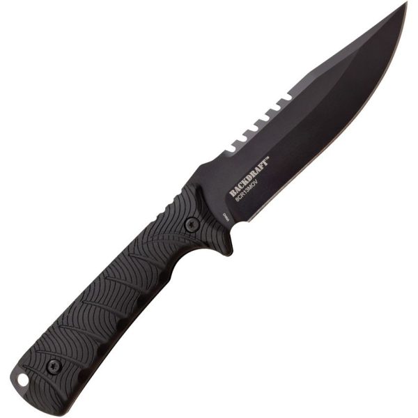Elite Tactical Tactical Bowie Fixed Blade - Black Stainless