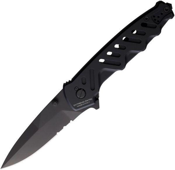 Extrema Ratio Caimano Nero Folding Knife Black Spear Point Serrated
