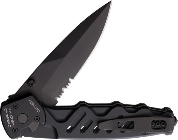 Extrema Ratio Caimano Nero Folding Knife Black Spear Point Serrated