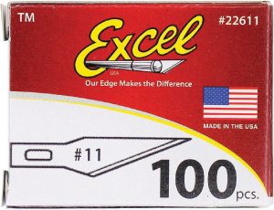 EXB22611.jpg Excel Blades No 11 Double Honed Carbon Steel Craft Knife Blades 100pk