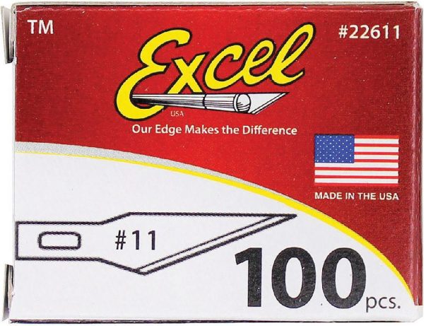 Excel Blades No 11 Double Honed Carbon Steel Craft Knife Blades 100pk
