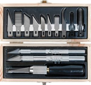 EXB44290.jpg Excel Blades Professional Woodcarving Set 4 Knives 10 Blades
