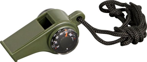 Explorer Emergency Whistle Compass - OD Green