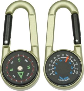 Explorer Carabiner Compass - Bronze Dual Gauge Multi-Tool