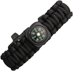 Explorer Paracord Bracelet With Compass - Black