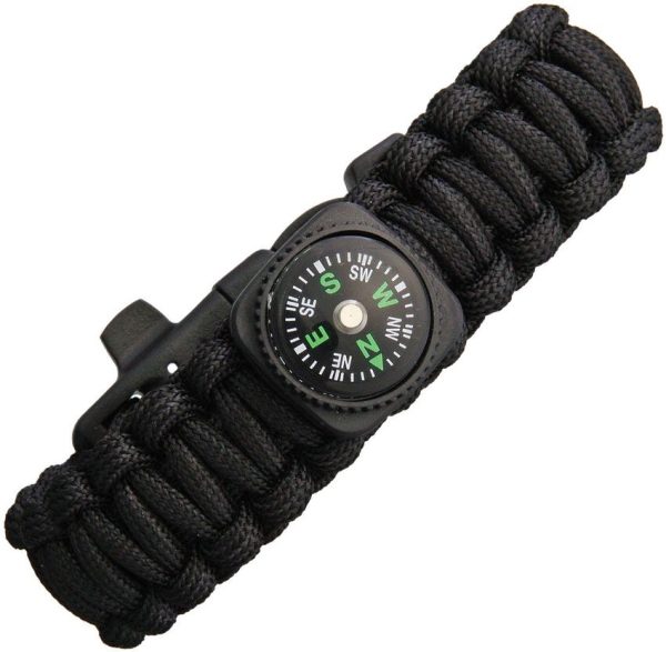 EXP61.jpg Explorer Paracord Bracelet With Compass - Black