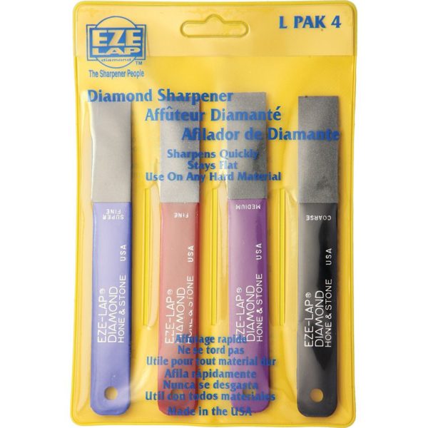 Eze-Lap Diamond Sharpener Set - 4 Grit Pads