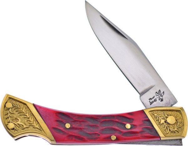 Frost Cutlery Lockback Red Jig Bone - Folding Knife