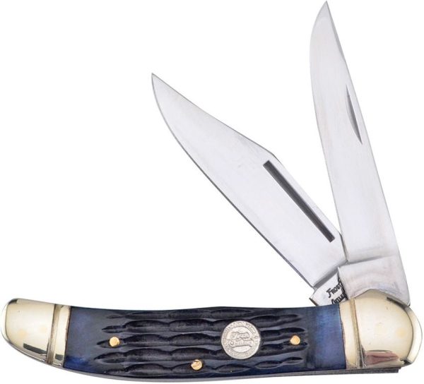 Frost Cutlery Folding Hunter Blue Jigged Bone
