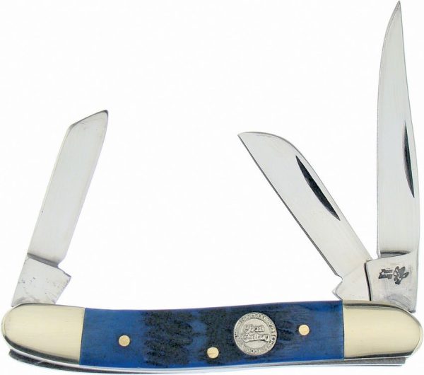 Frost Cutlery Range Rider Blue Jigged Bone Folding Knife